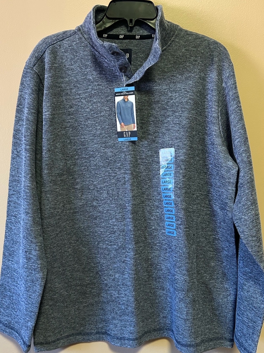 GAP Gray Marled 1/4 Zip Knit Pullover